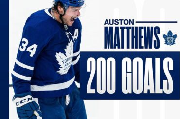 C'est 200 buts en carrière en 338 GP pour @austonmatthews !  ...