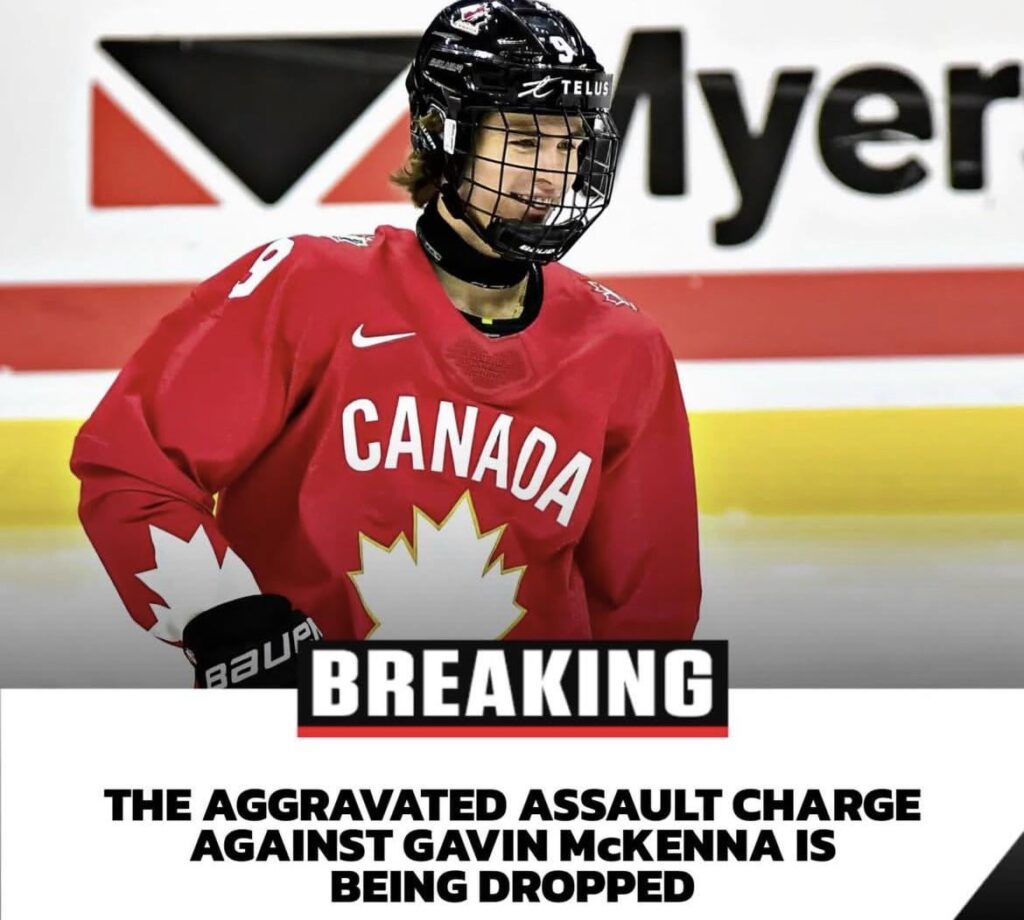 [PuckEmpire] L&rsquo;une des accusations portées contre Gavin McKenna a été abandonnée