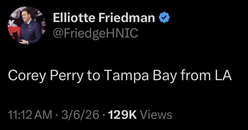 Corey Perry est revenu à Tampa. Retour à Los Angeles – Choix de 2e ronde