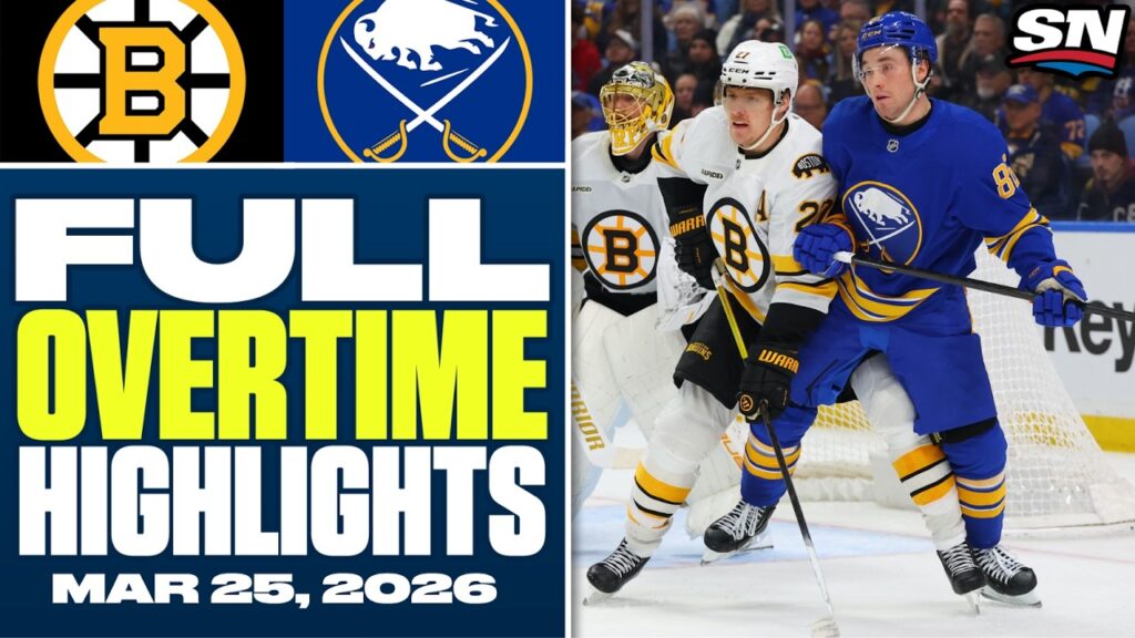 Bruins de Boston contre Sabres de Buffalo | Faits saillants complets des heures supplémentaires – 25 mars 2026