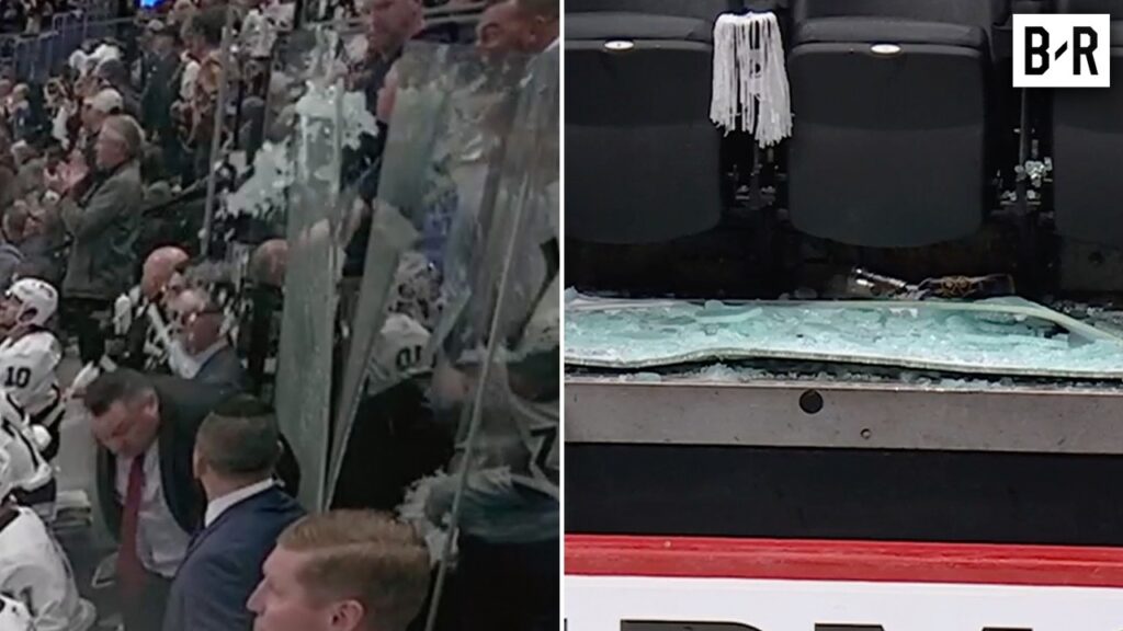 Les fans d’avalanche brisent le verre tout en célébrant le tir de pénalité