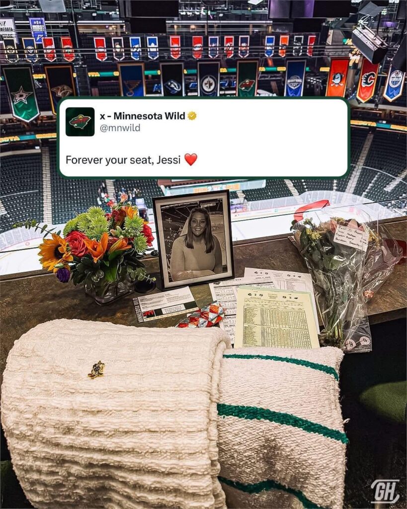 Le Wild du Minnesota a réservé en permanence une place dans sa tribune de presse pour Jessi Pierce.