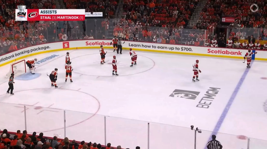 Rod Brind&rsquo;Amour se voit infliger une pénalité mineure pour conduite antisportive après l&rsquo;avoir accordée aux officiels suite à une pénalité infligée à Seth Jarvis.